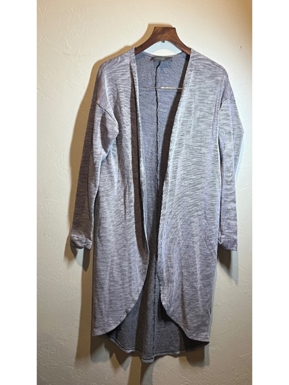 Anthropologie Sunday in Brooklyn Gray Waffle Knit Longline Duster Cardigan